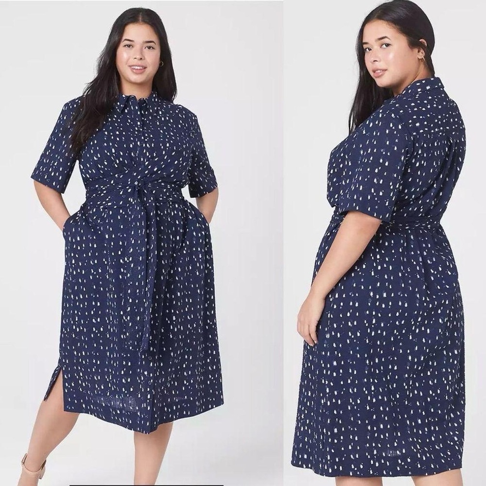28 Cotton Gauze Wrap Shirtdress Dots from Lane Bryant